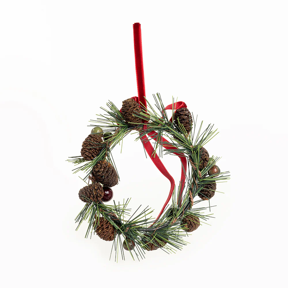 Pine Cone Berry Wreath Ornament