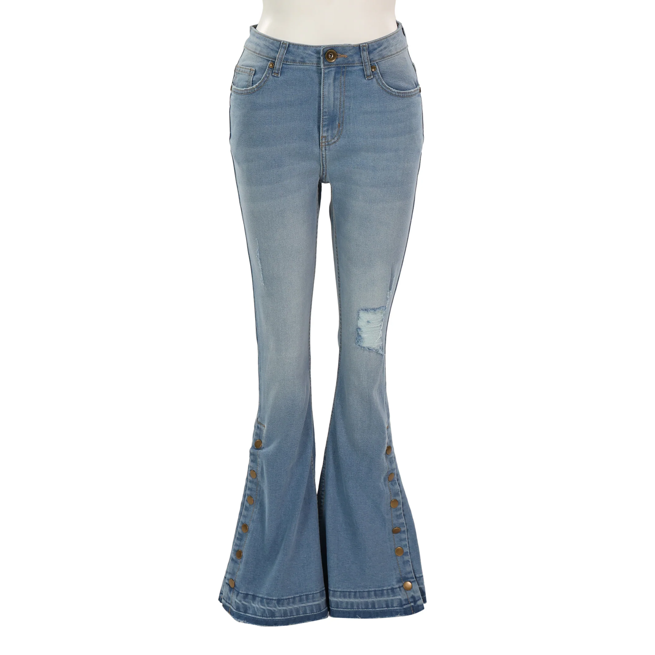 Regina Flared Button Accent Leg Jeans