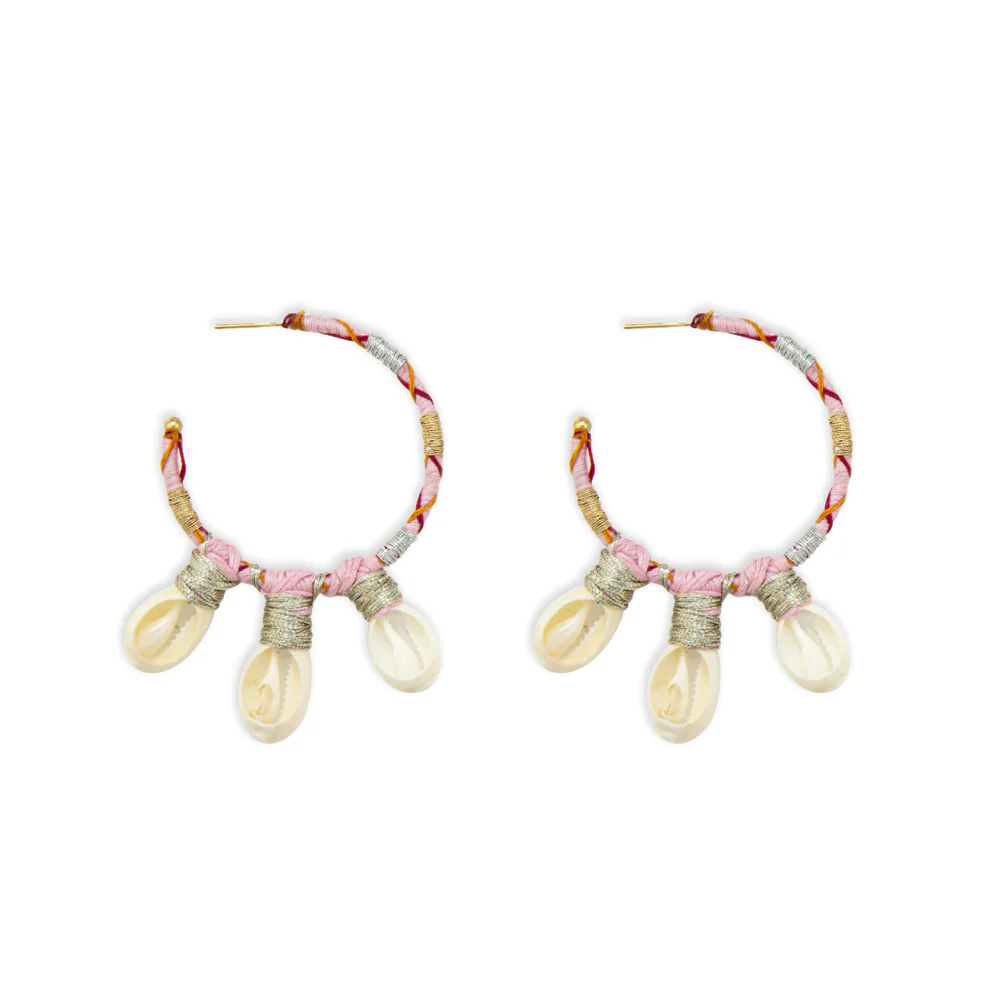 Shore Treasures Woven, Beaded Earrings With Cowrie Shell Charms 1 11778-shore-treasures-woven-beaded-earrings-with-cowrie-shell-charms-1.webp
