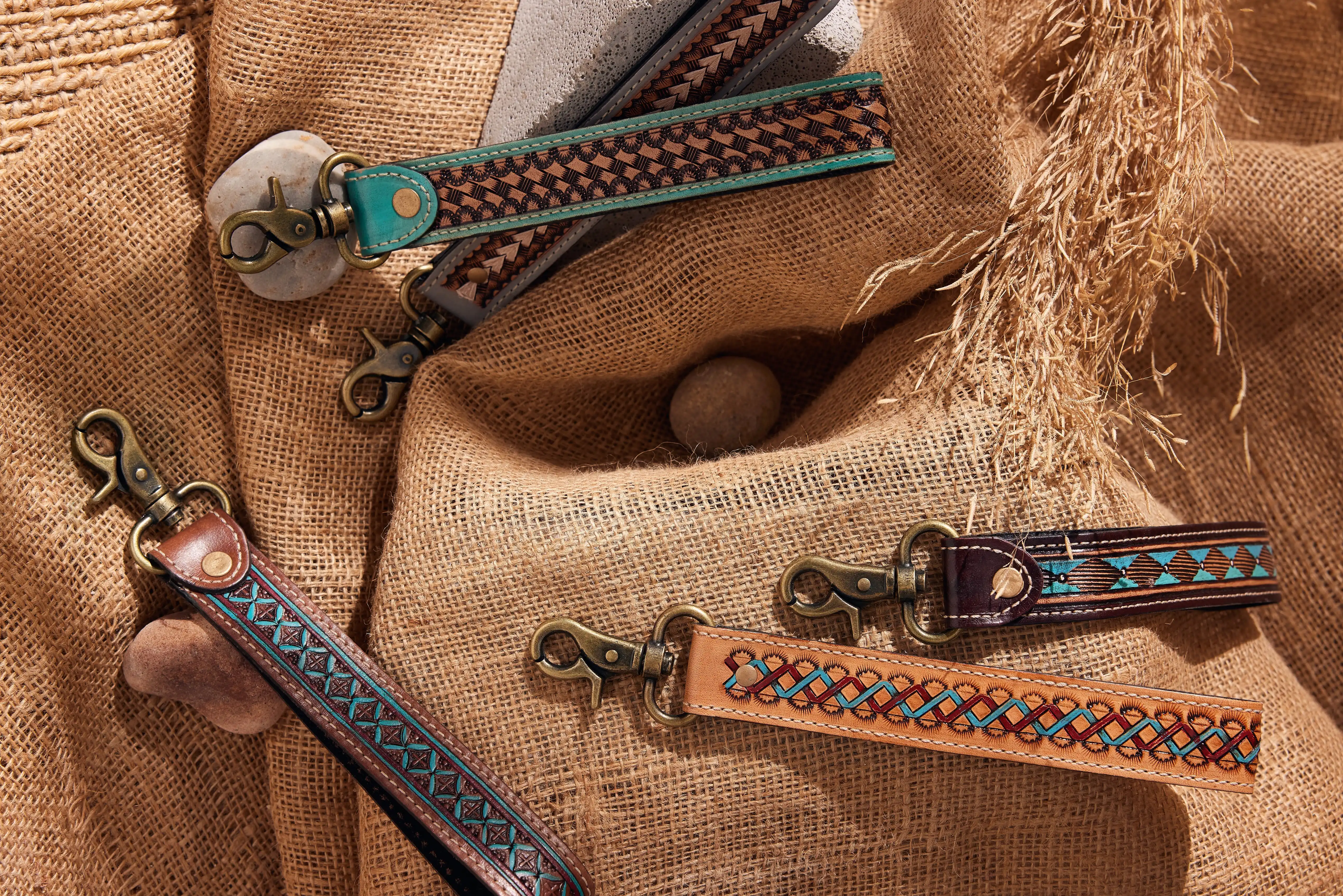 12964-teal-accent-hand-tooled-strap-key-fob-1.webp