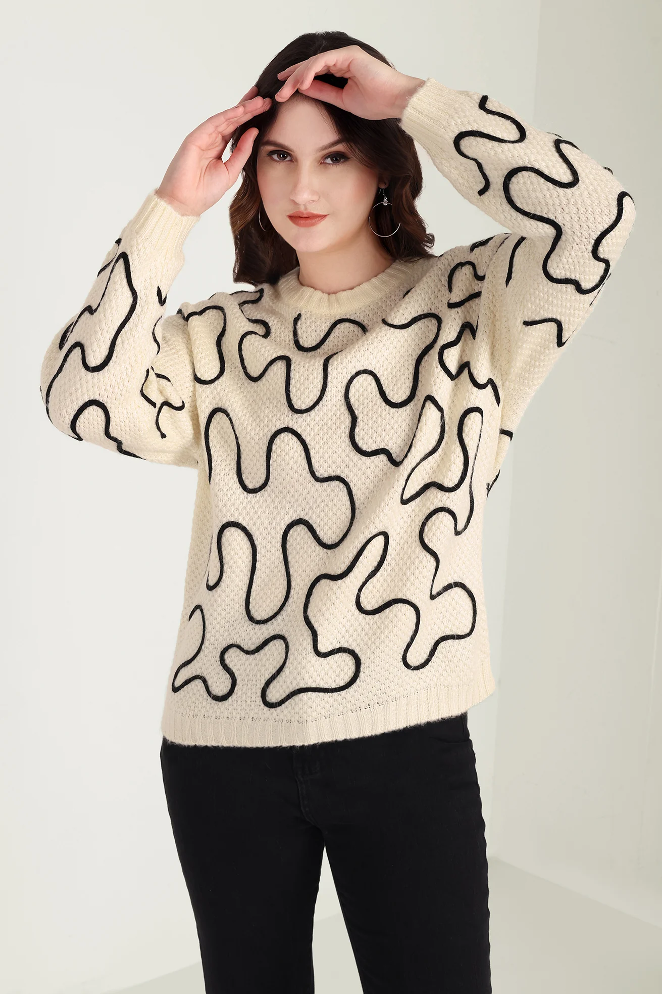 Twist of West Knitted Sweater in Canyon White