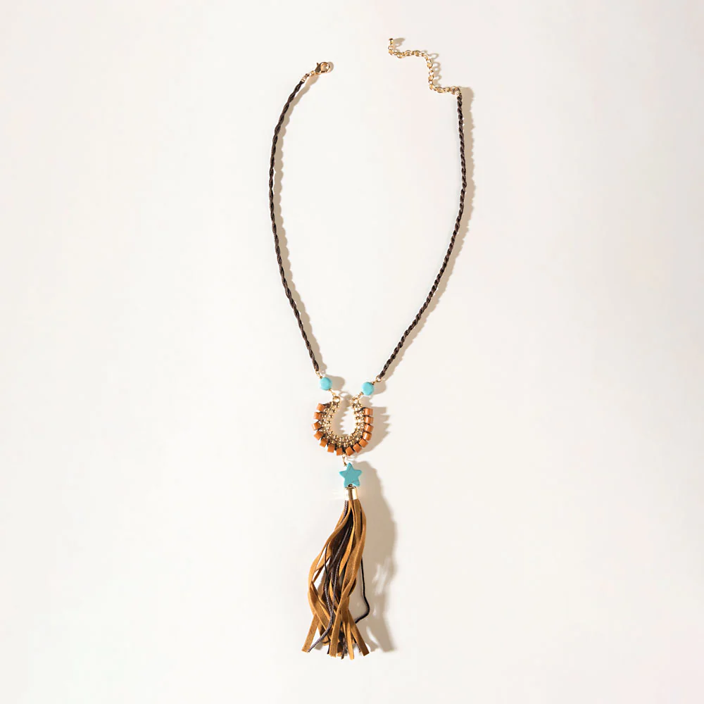 Whip & Whisper Necklace in Saddle Tan