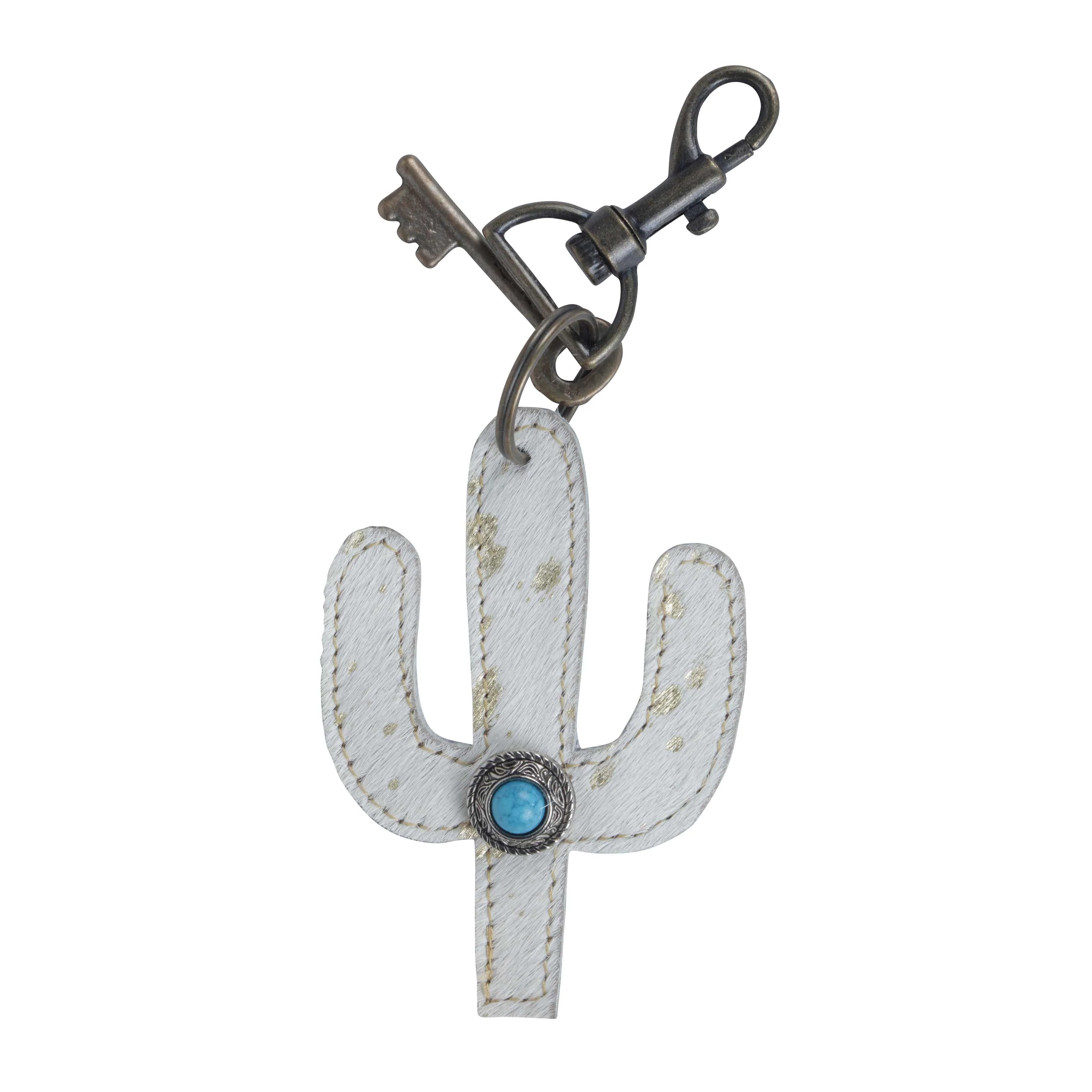 White Cactus Key Fob