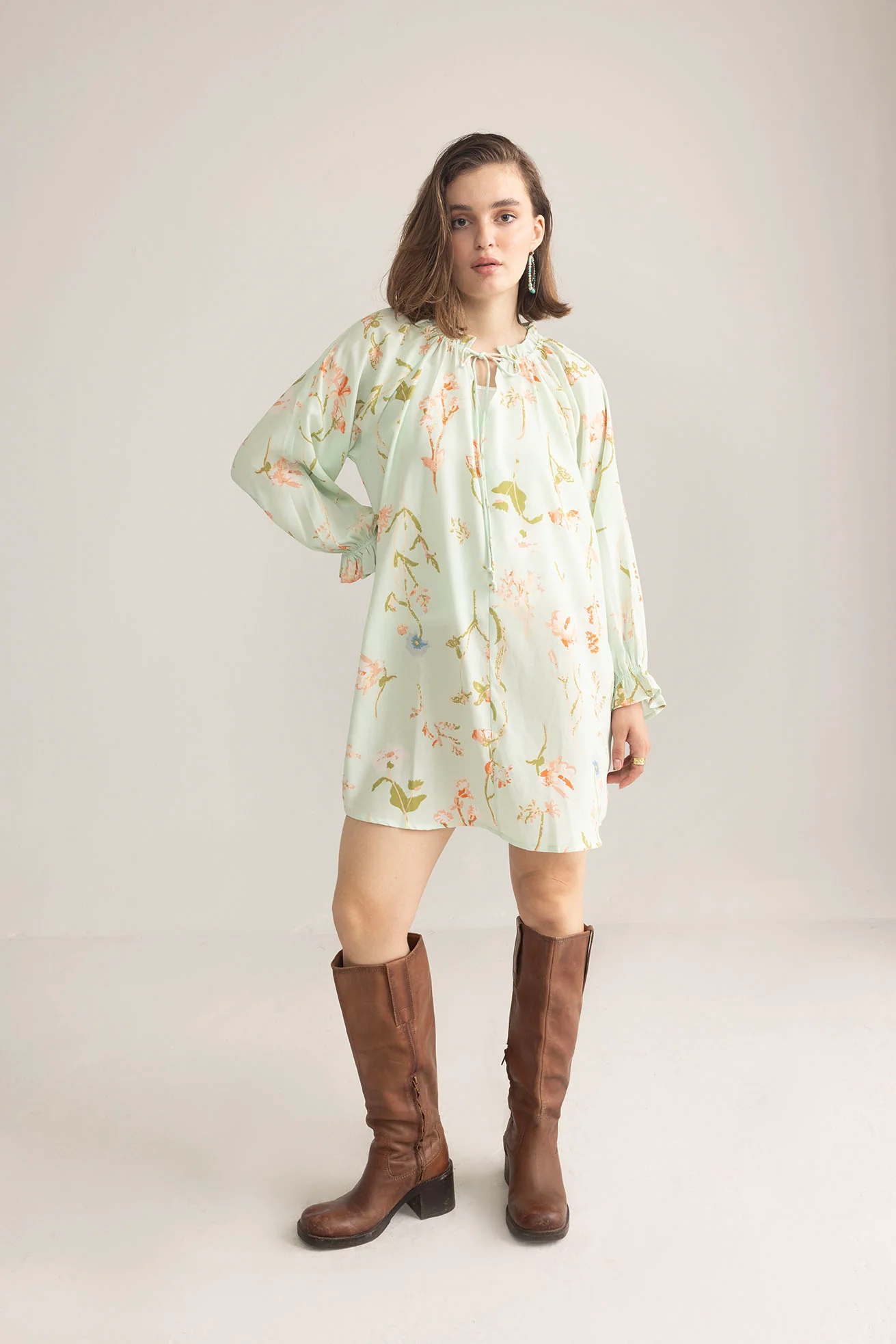 Wildflower Whisper Mini Dress in Mint