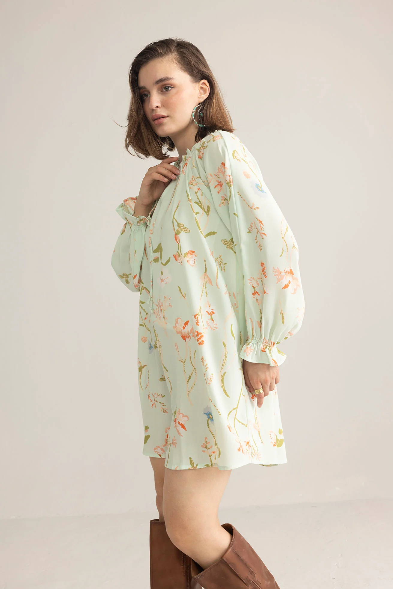 Wildflower Whisper Mini Dress in Mint