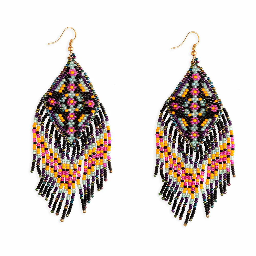 Winds Of Color Beaded Earrings