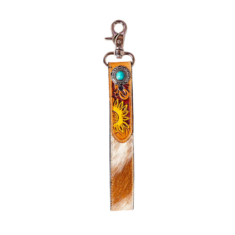 With Love Hand-tooled Key Fob