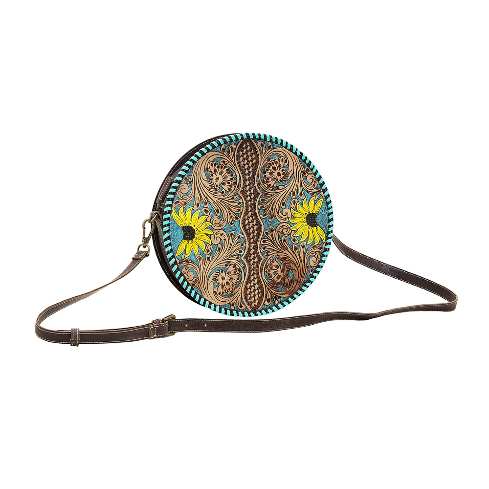 Boho Teal ROUND BAG