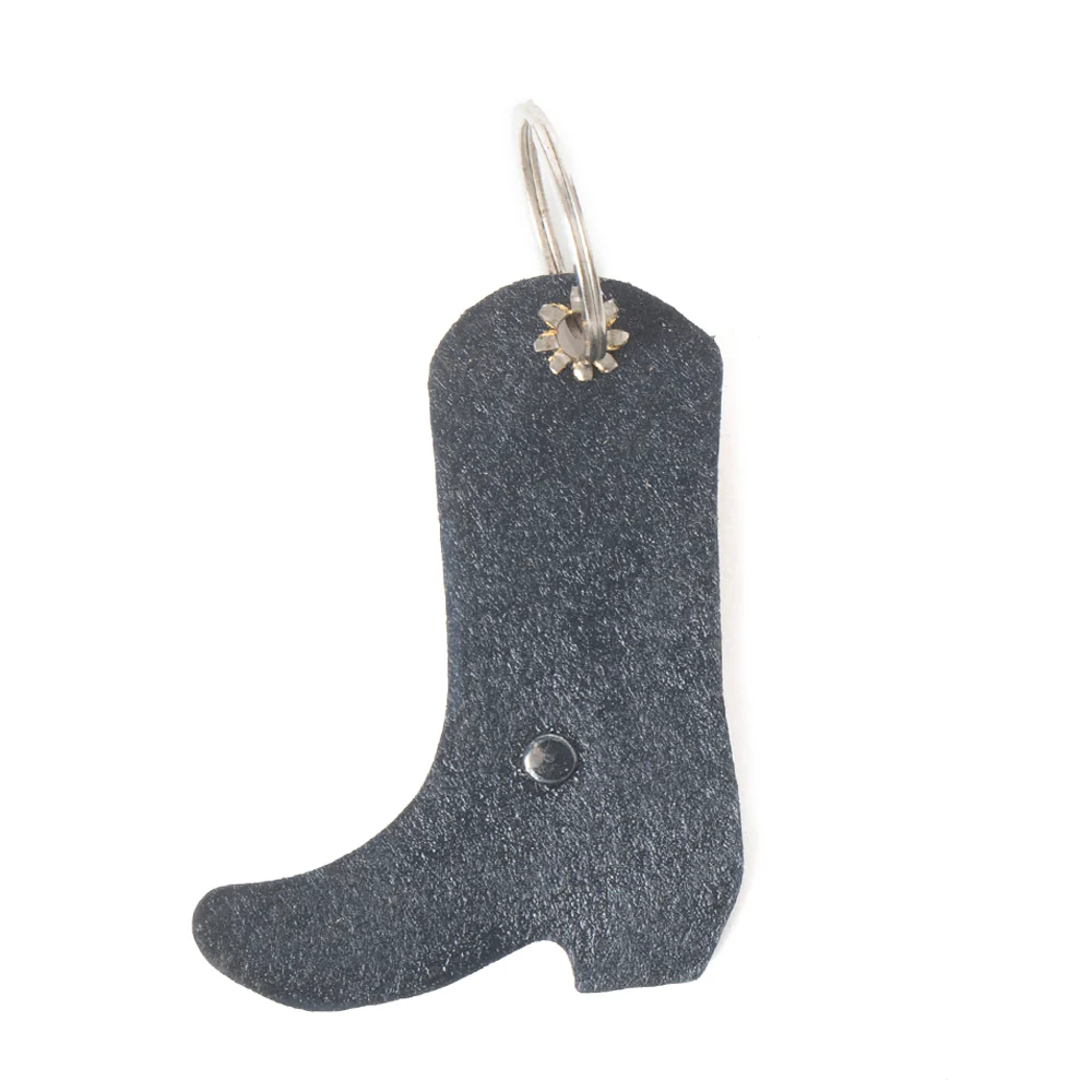 Boot Scootinâ Charm Leather Key Fob in Bronco Beige