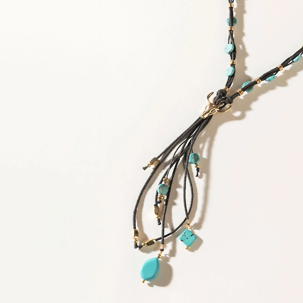 Bullseye Moonstone Necklace in Ghost Blue