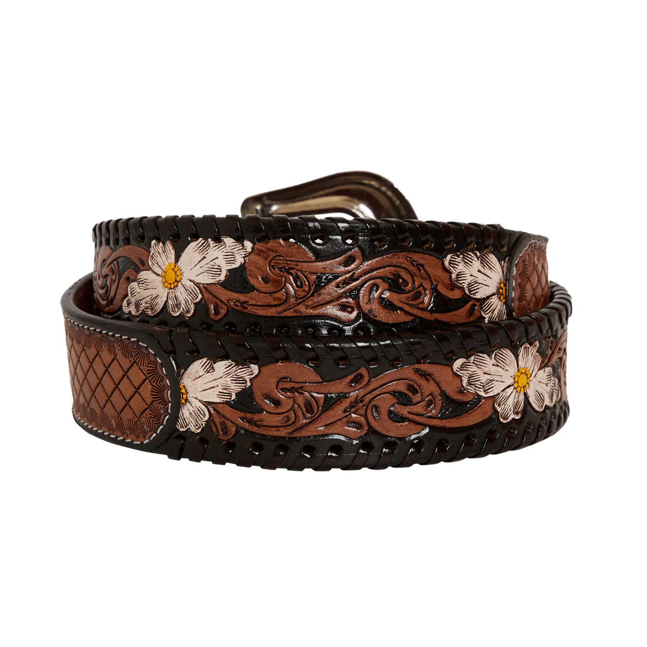 2836-checkered-brown-hand-tooled-leather-women-s-belt-1.webp