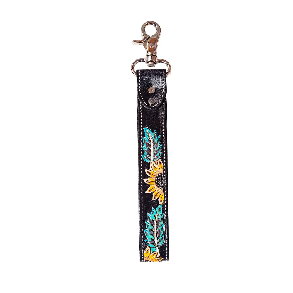 Cheyenne Bloom Hand-tooled Key Fob
