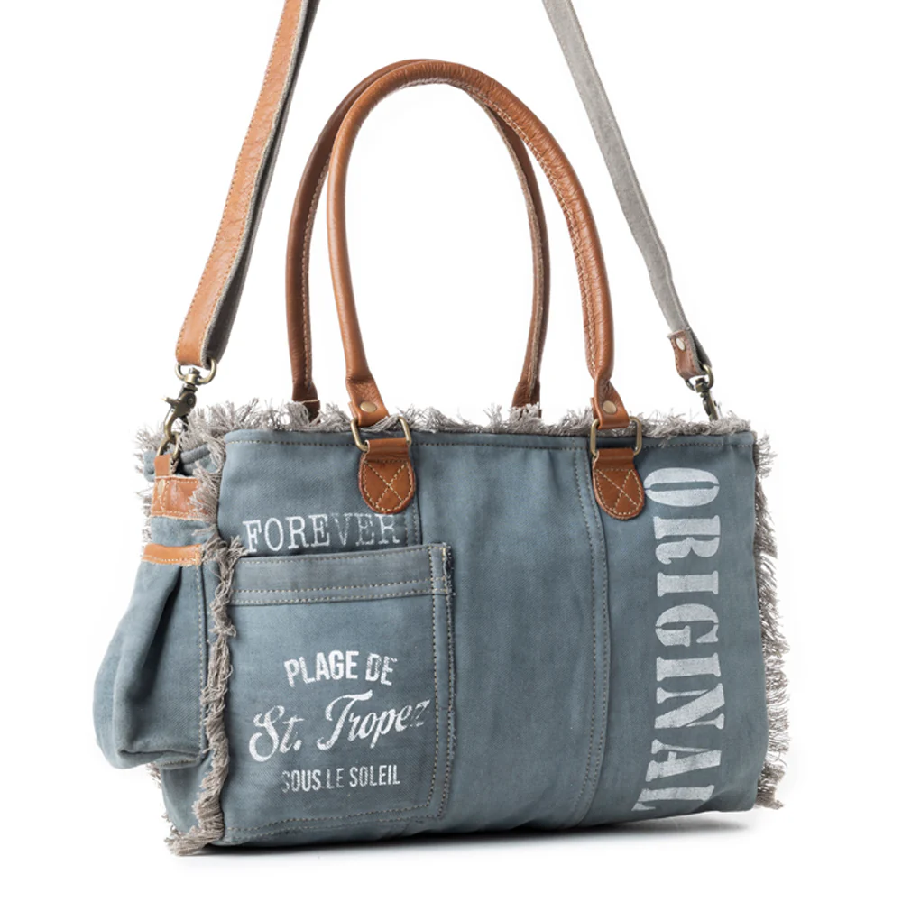 Coastal Steel Upcycled Tote in Denim