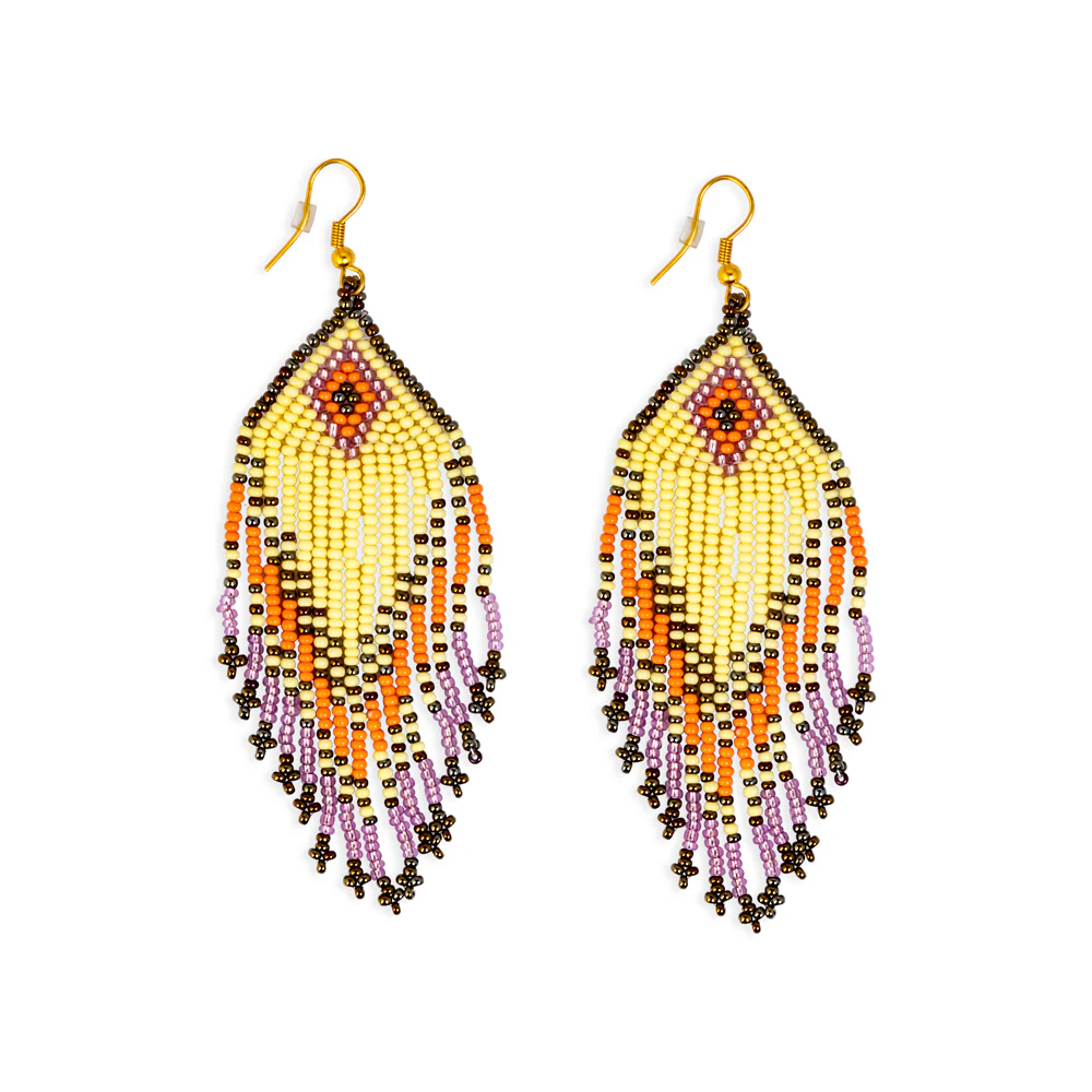 Desert Sunburst Beaded Earrings