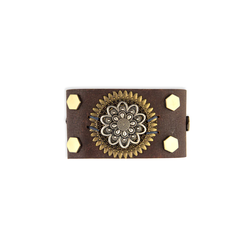Eagleâs Cry Leather & Medallion Cuff Bracelet