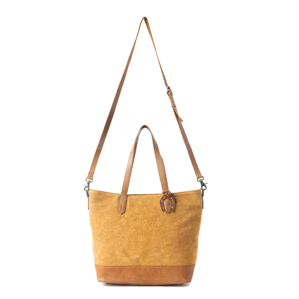 Amber Dune Leather Bag in Rustic Mustard