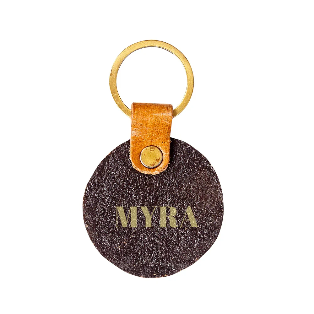 Four Blooms Hand-tooled Key Fob