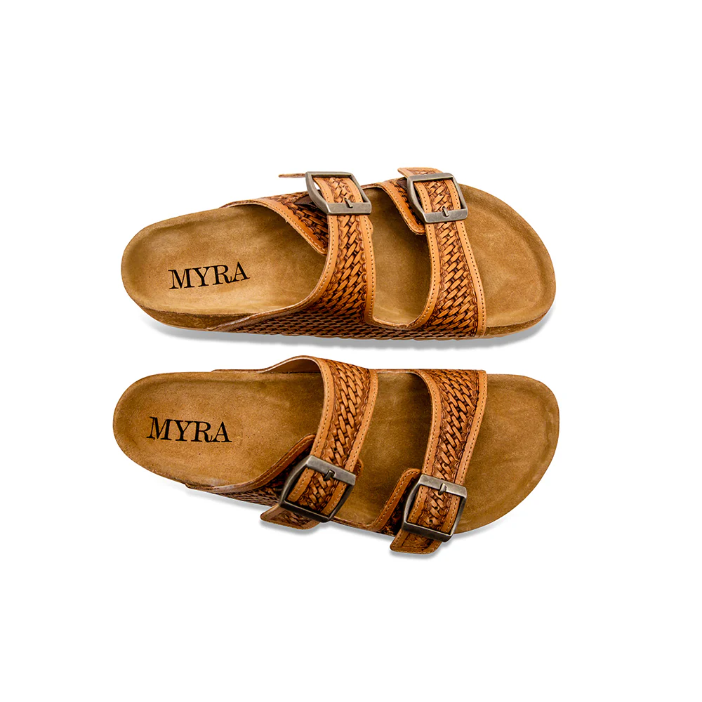 Hulchul Western Hand-Tooled Sandals