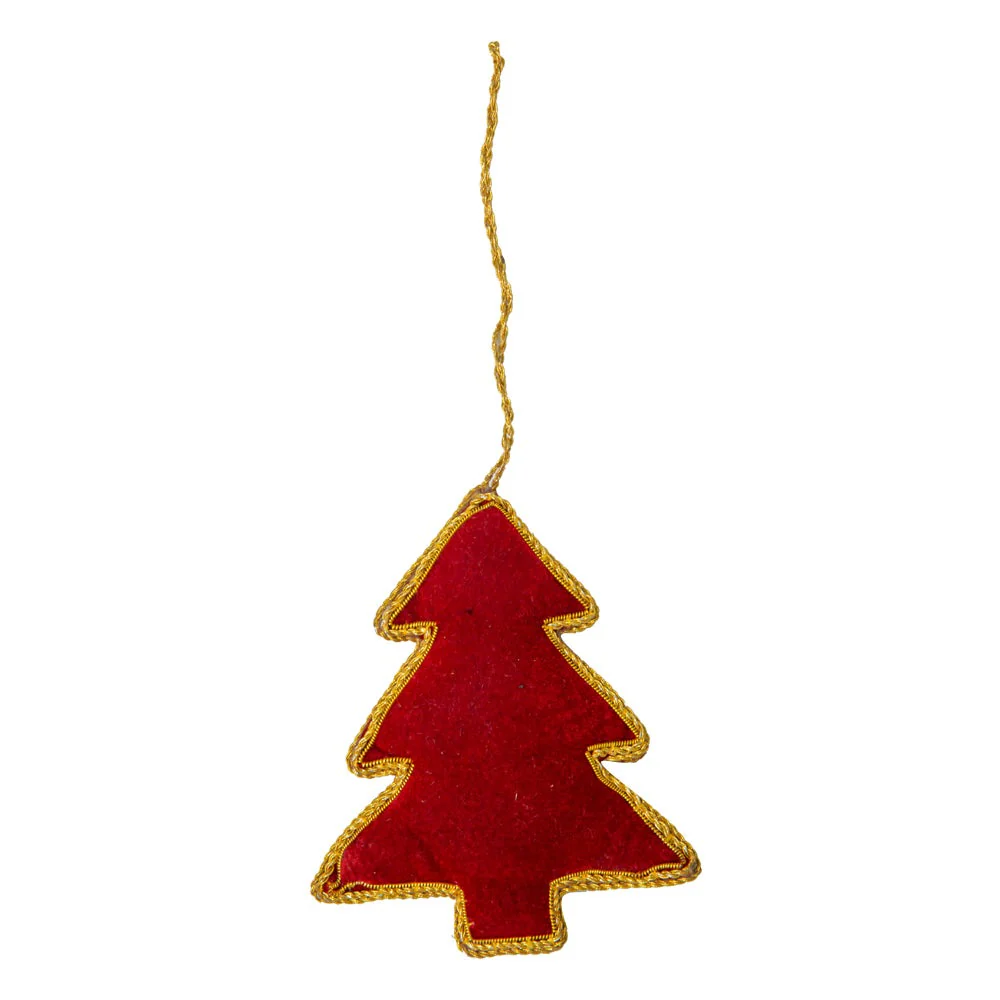 Jeweled Christmas Tree Ornament In Red