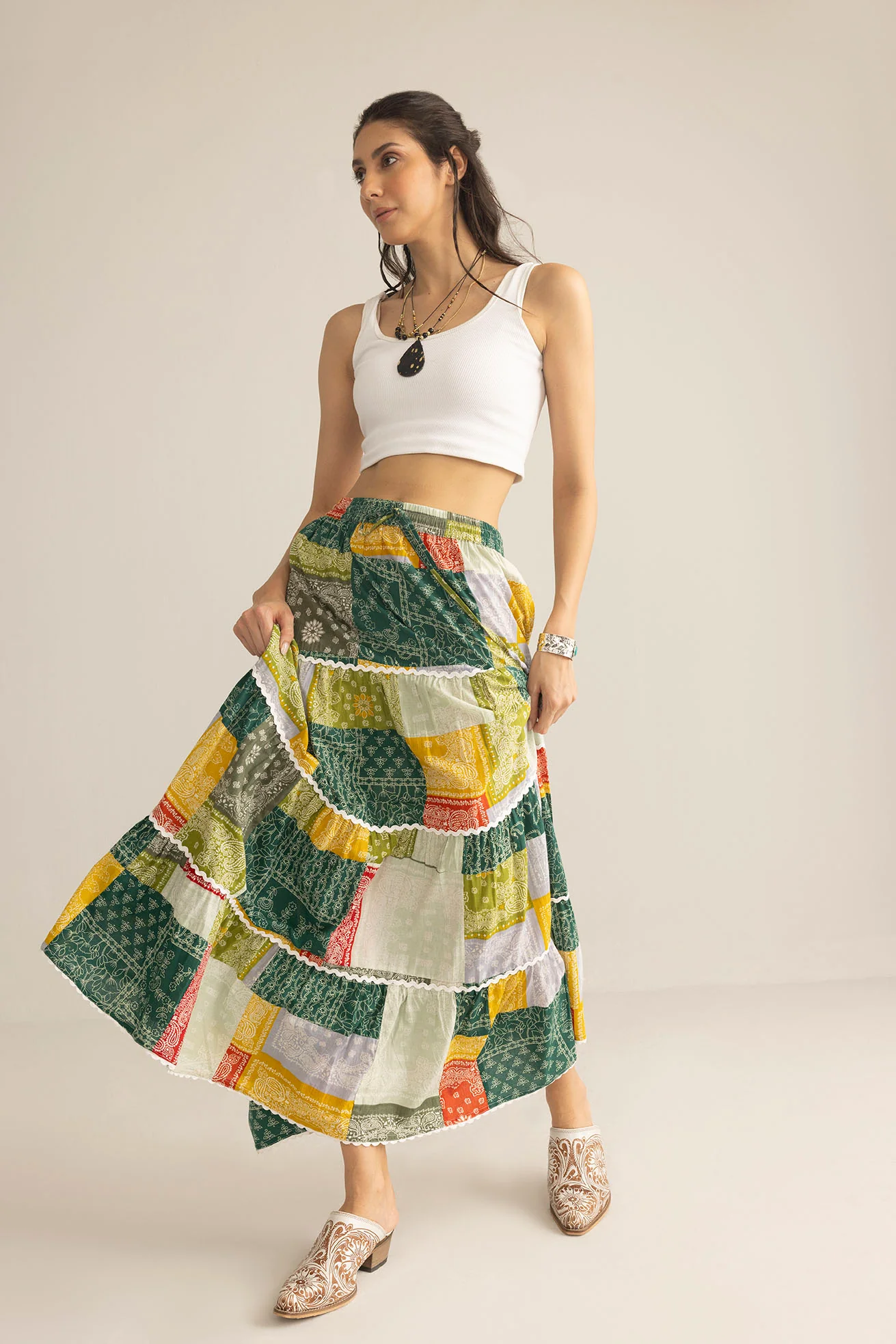 Junebug Patchwork Skirt in  Vintage Mix