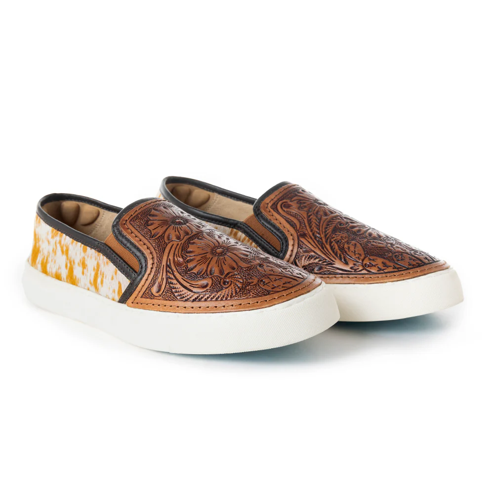 Kryptun Western Hand-Tooled Sneakers