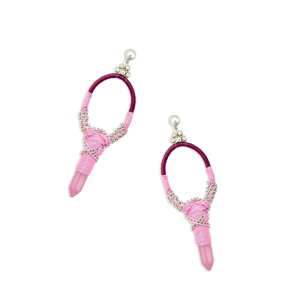 6935-krystal-key-woven-beaded-earrings-with-crystal-charm-in-pink-1.webp