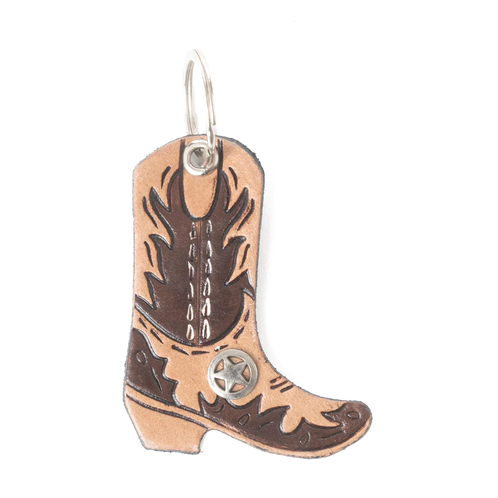 Lilâ Wrangler Leather Key Fob in Cocoa Flame