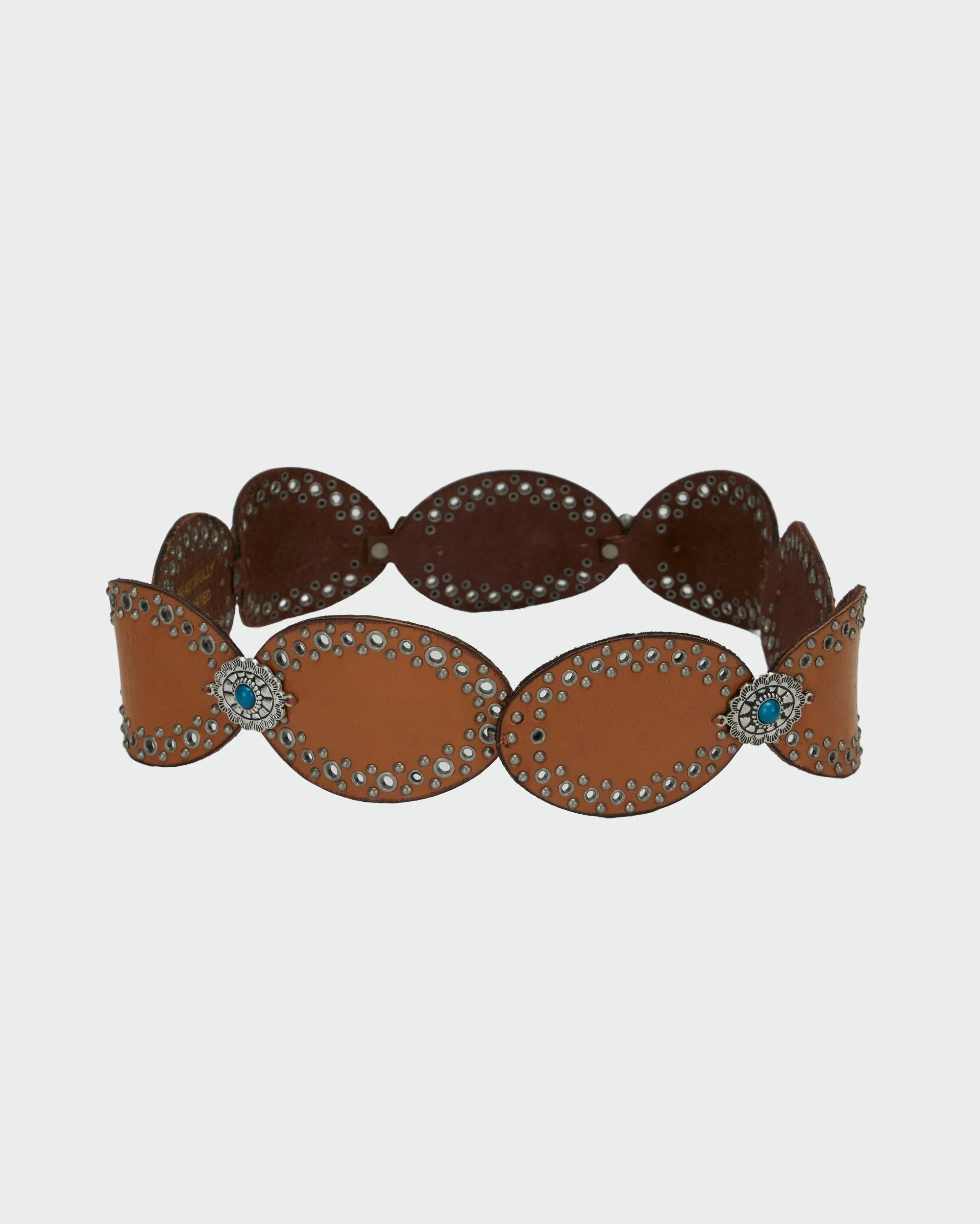 Loyal West Alta Buena Leather Belt In Calfskin-BROWN