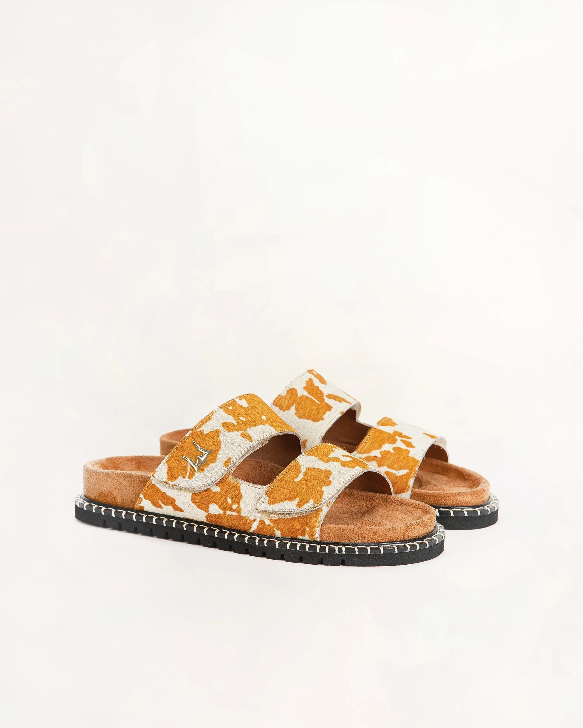 Loyal West Deen Canyon Sandals - Brown And White Cowhide