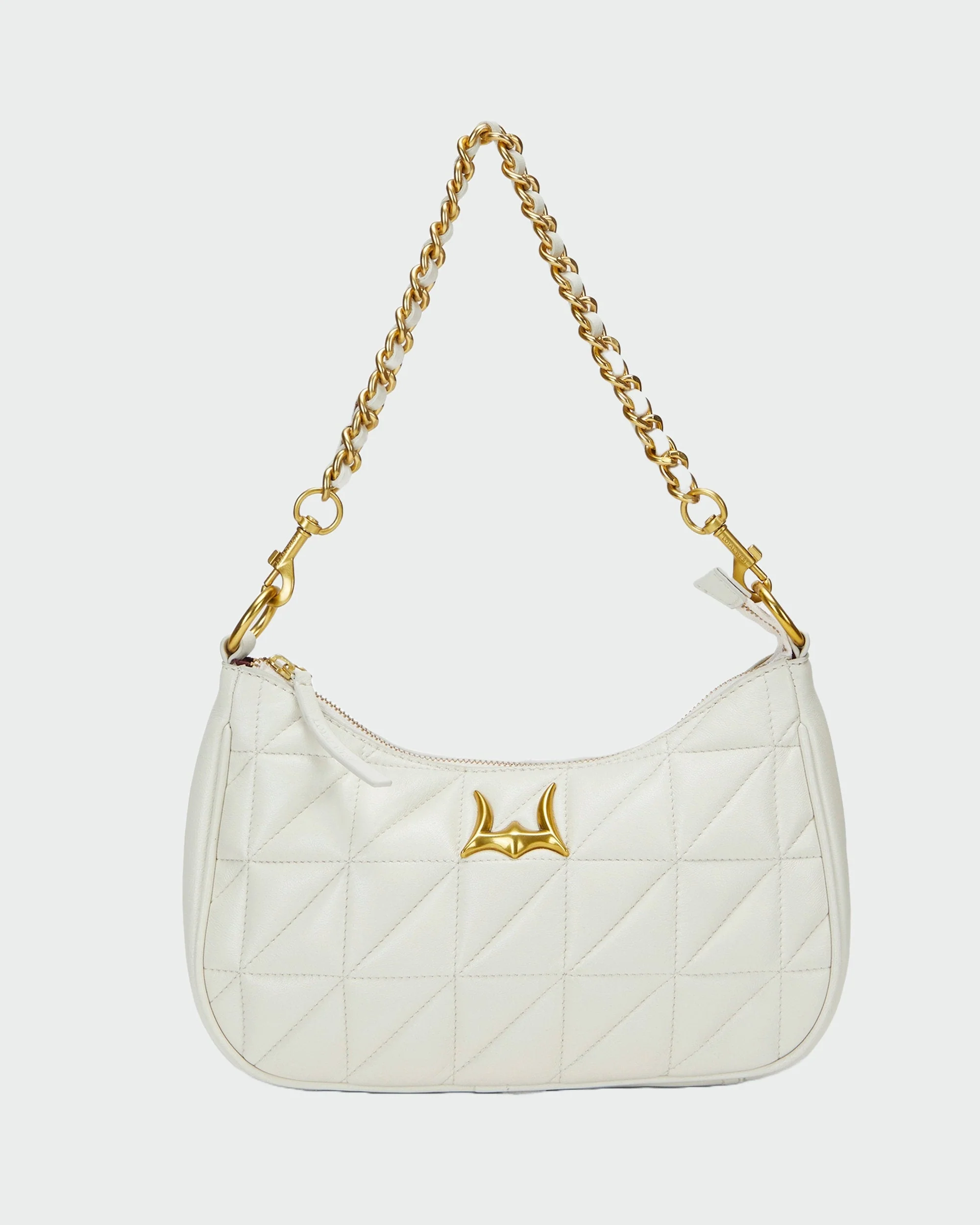 Loyal West JOE QUILTED NAPPA LEATHER BAG-WHITE