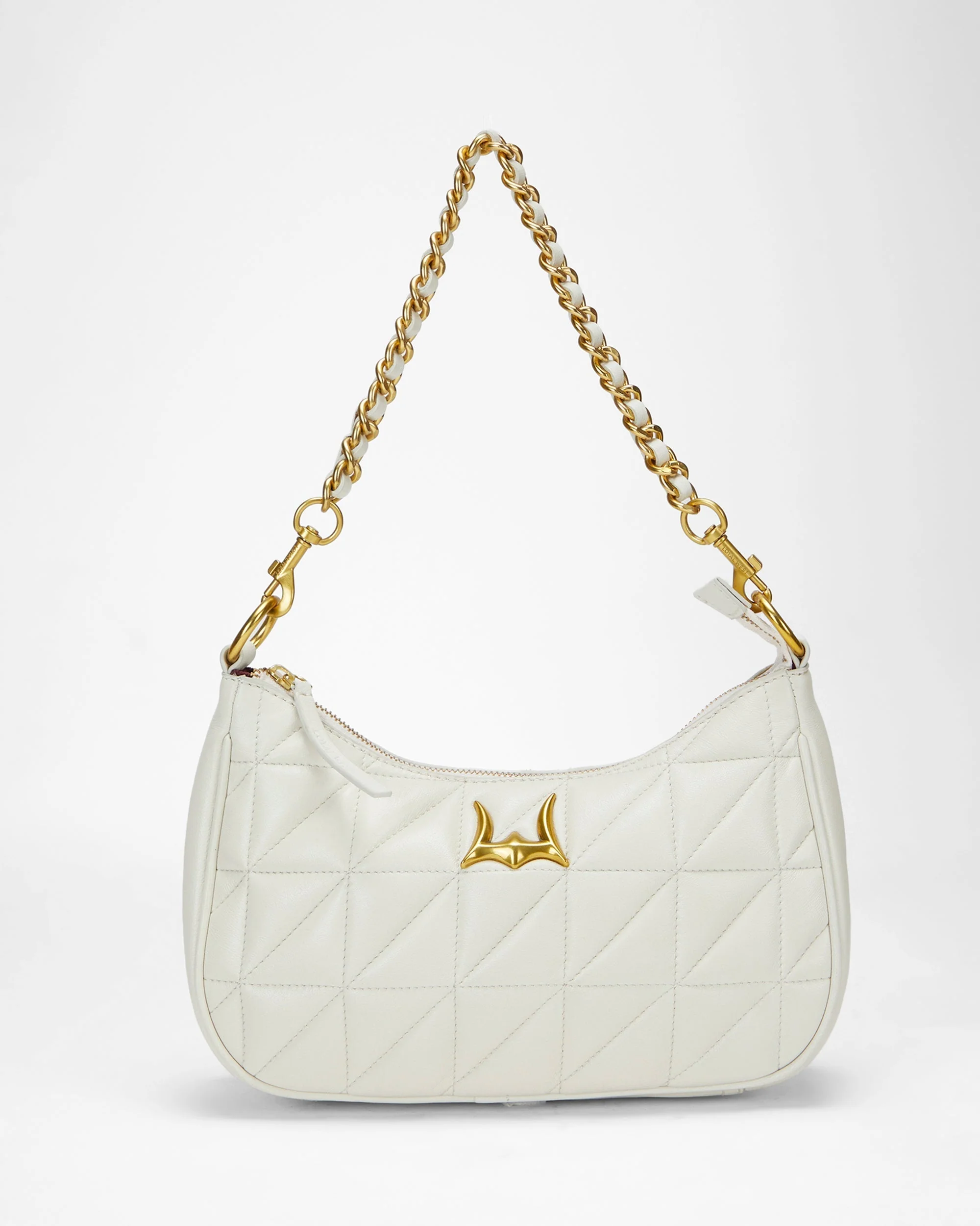Loyal West JOE QUILTED NAPPA LEATHER BAG-WHITE