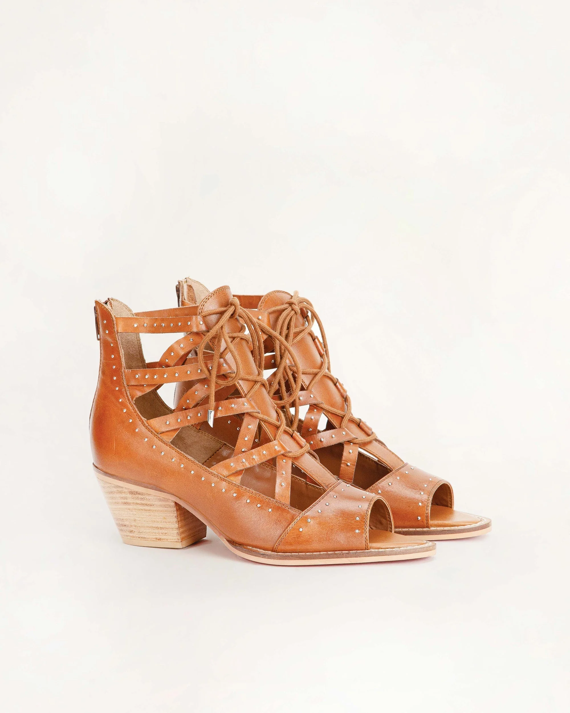 Loyal West Lace Up Booties In Calfskin