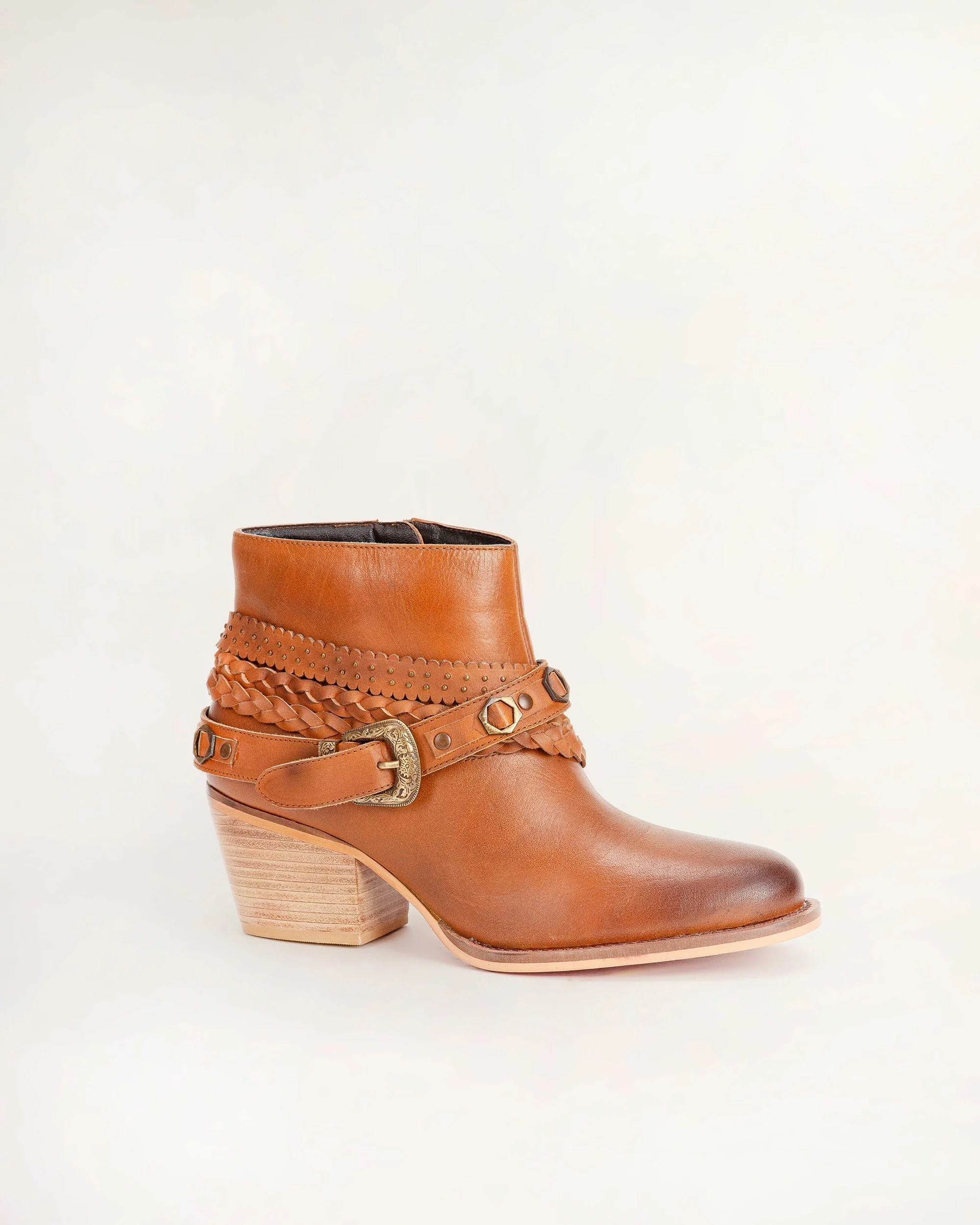 Loyal West Marlene Ankle Booties In Calfskin