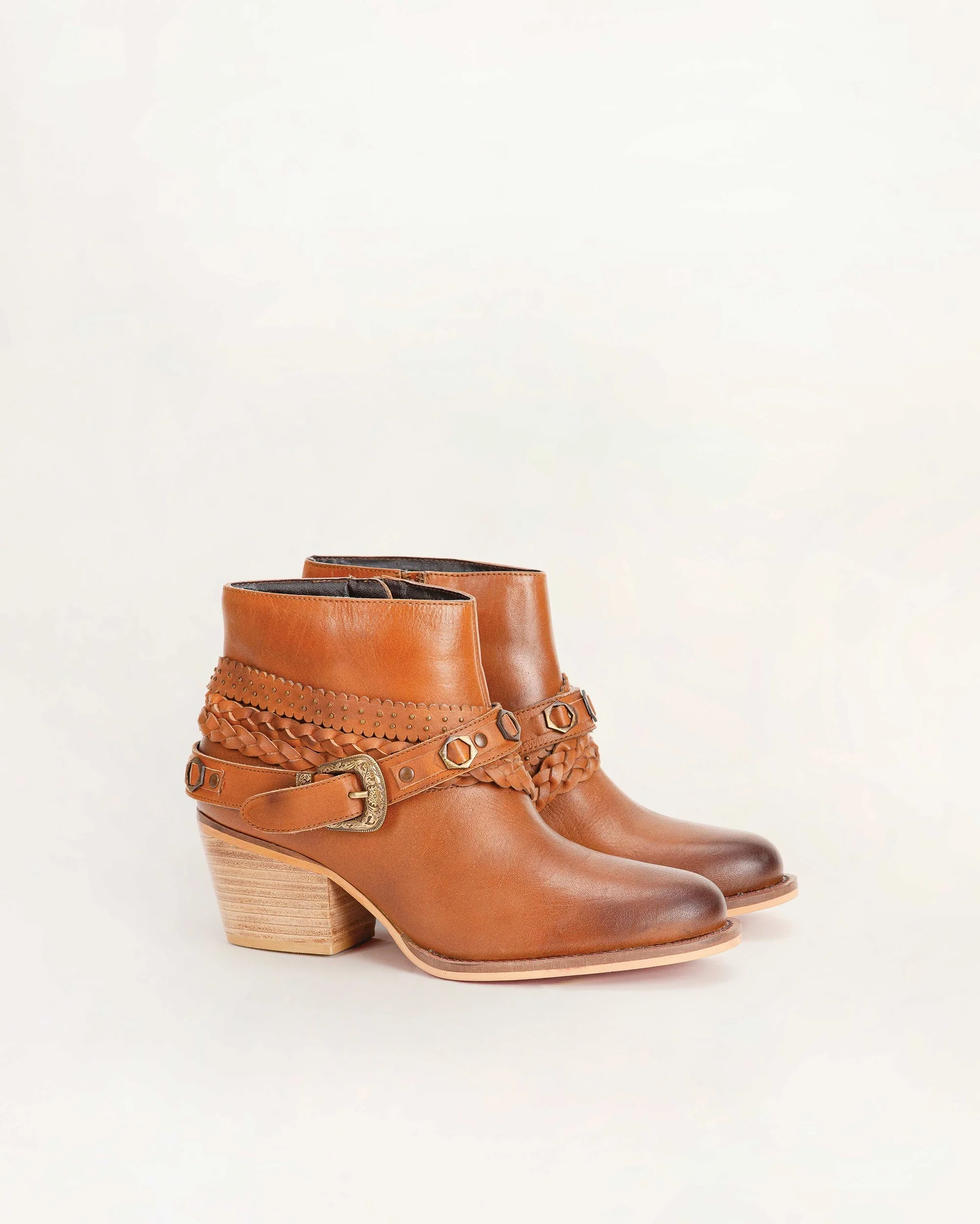 Loyal West Marlene Ankle Booties In Calfskin