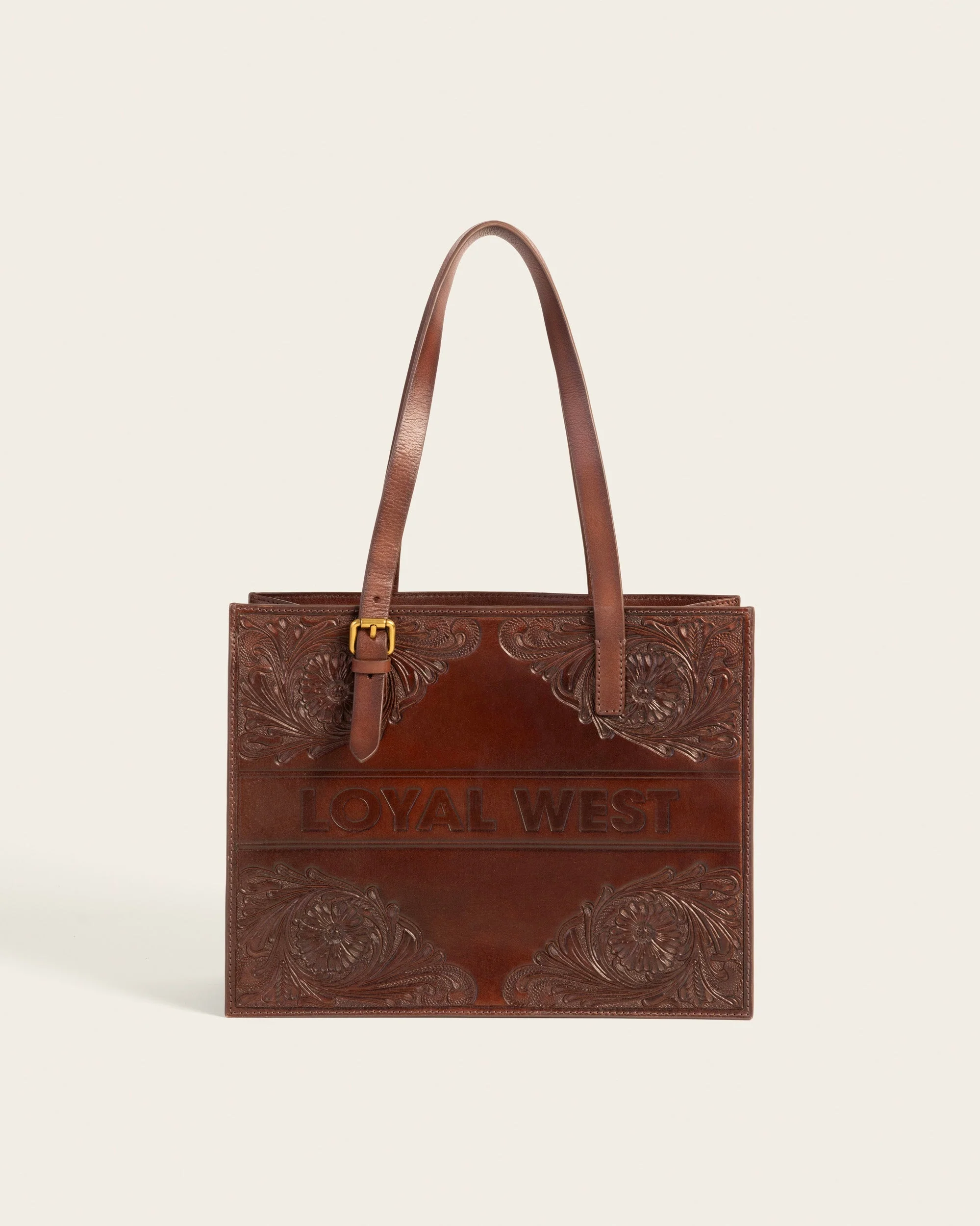 Loyal West Mivva Handtooled Medium Bag - BrunetteÂ Leather