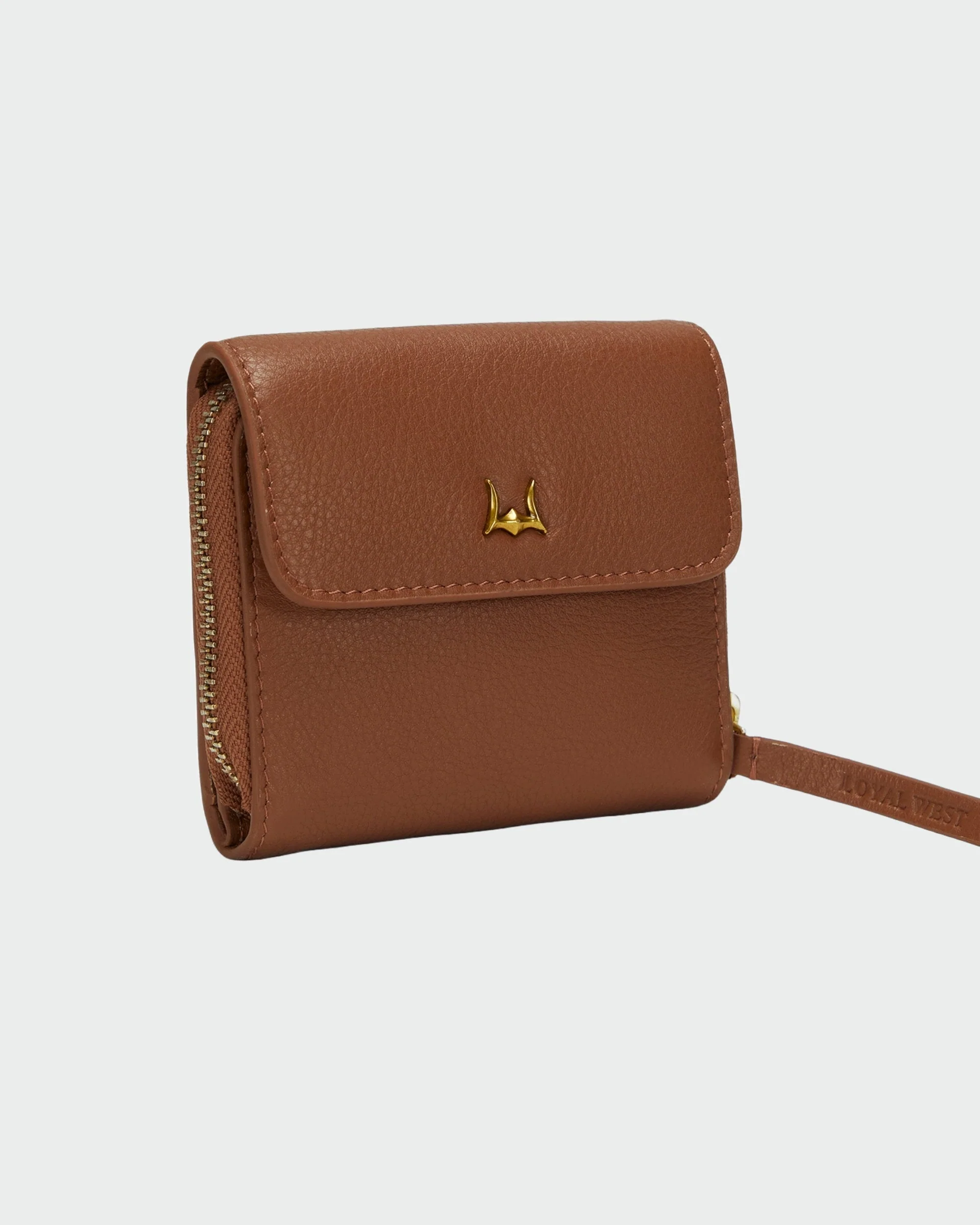 Loyal West SOPHIA CARD HOLDER IN BROWN LEATHER CALFSKIN