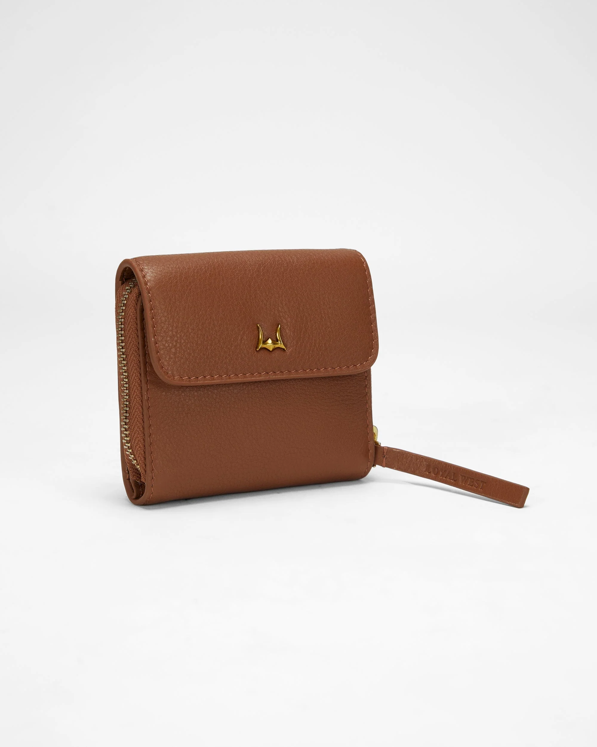 Loyal West SOPHIA CARD HOLDER IN BROWN LEATHER CALFSKIN