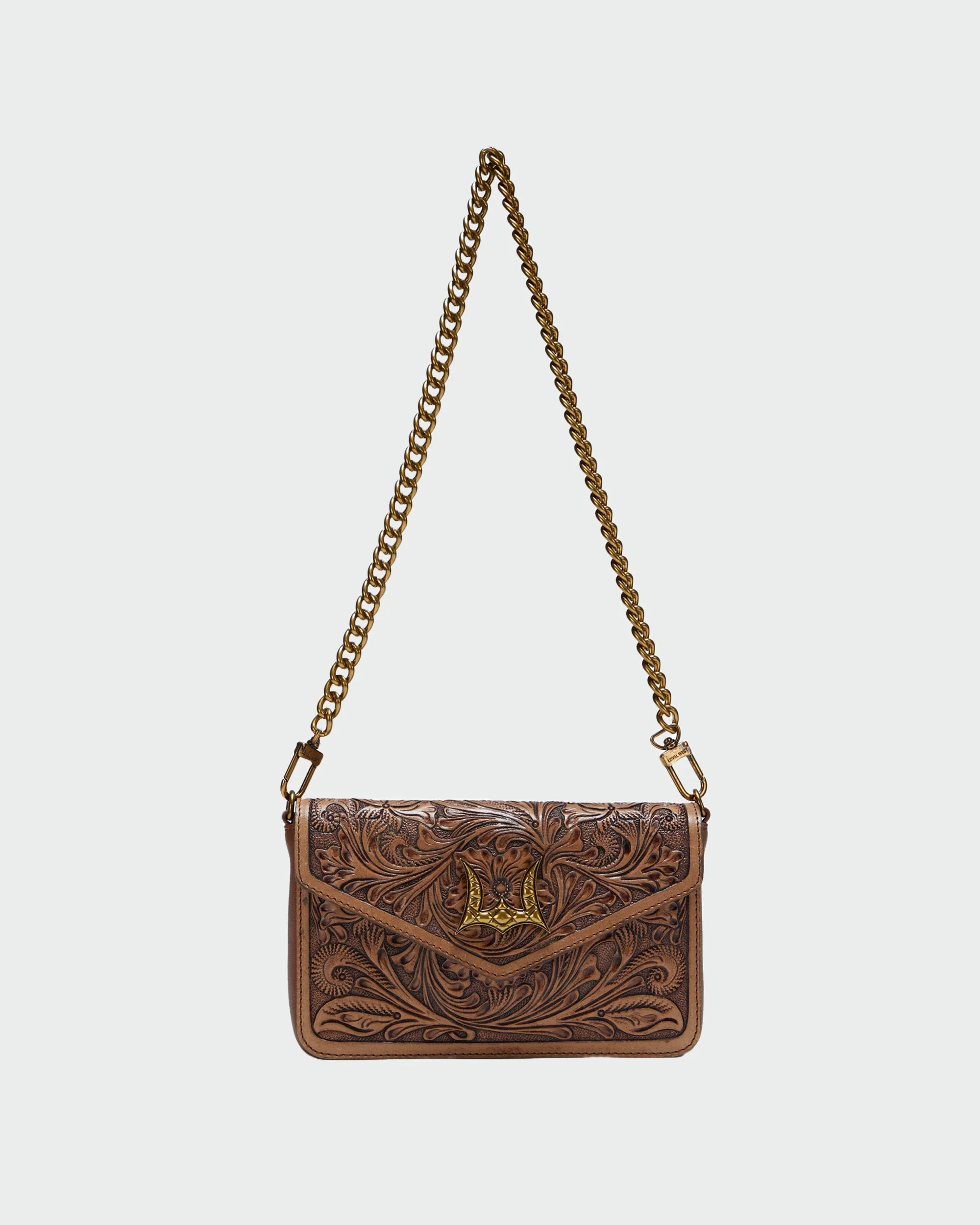 Loyal West The LW On The Go Mini Chain Bag- In Handtooled Leather