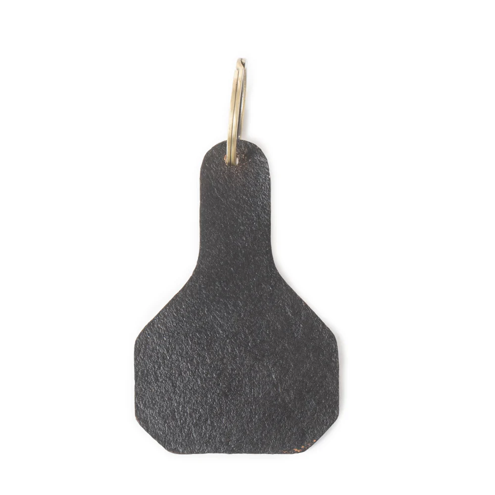 Meadow Drop Tooled Leather Key Fob in Vintage Brown