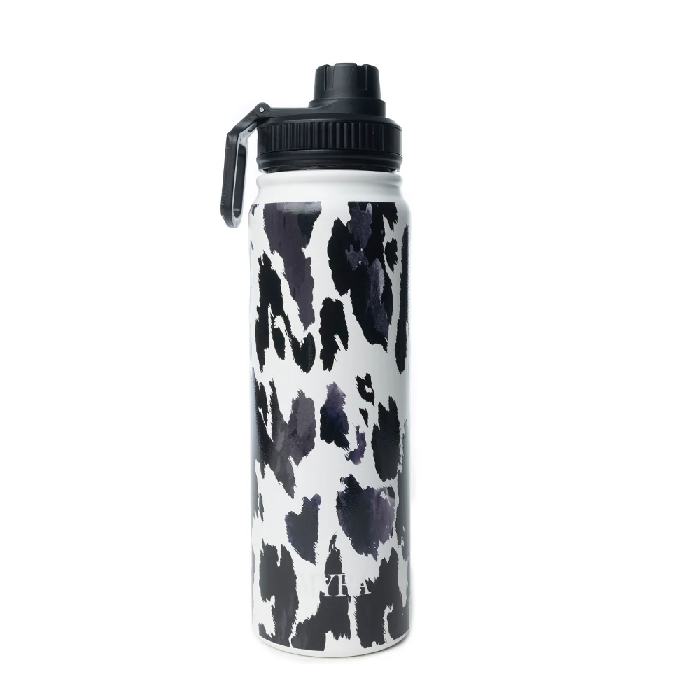 Moo & Bloom Stainless Steel Water Bottle in Black Leopard Print 1 8680-moo-bloom-stainless-steel-water-bottle-in-black-leopard-print-1.webp
