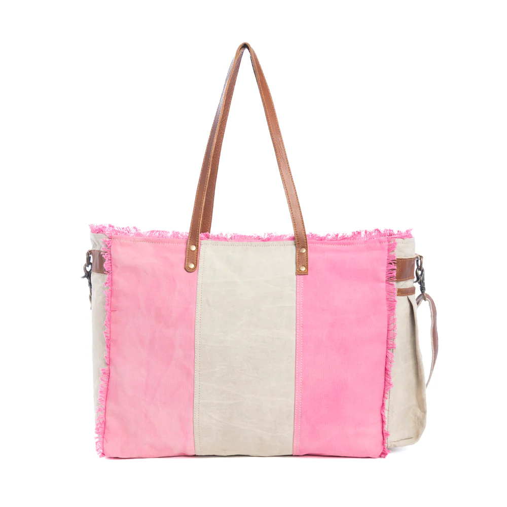 9193-myra-queen-creek-weekender-bag-in-pink-spacious-leather-travel-tote-with-patchwork-leather-handles-and-playful-retro-vibes-1.webp